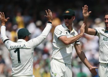 A half-century from Mitchell Starc allowed Australia's tail to wag on the third day at Lord's, with South Africa now requiring 282 runs for victory in the ICC World Test Championship Final. (Image: ICC)
