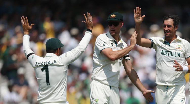 A half-century from Mitchell Starc allowed Australia's tail to wag on the third day at Lord's, with South Africa now requiring 282 runs for victory in the ICC World Test Championship Final. (Image: ICC)