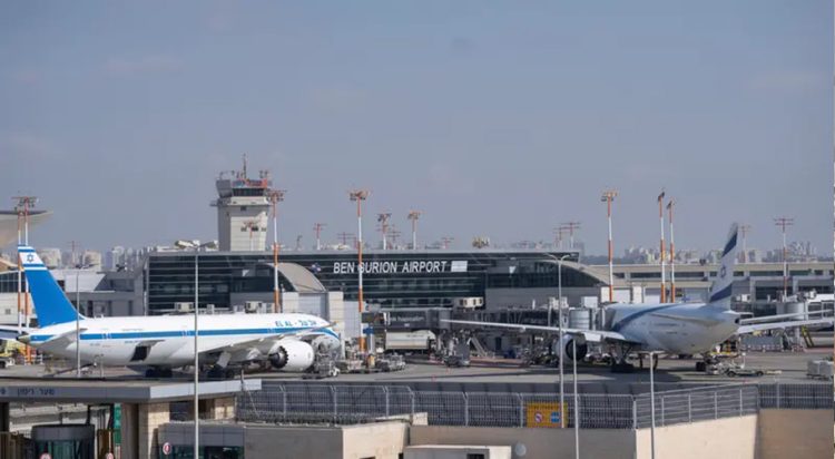 Two planes are parked at Ben Gurion International Airport near Tel Aviv, Israel, Monday Sept. 2, 2024. Outgoing flights at the airport were halted for two hours on Monday morning as part of a general strike launched in response to the deaths of hostages held in Gaza. (AP Photo)