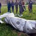 Debris, likely from an external fuel tank for military aircraft, in the Pulwama district of Indian-controlled Kashmir Credit...Dar Yasin/Associated Press