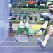 File/ Nasir Iqbal in action during his Asian Individual Squash Championship quarter-final against Leung Chi Hin Henry of Hong Kong at the Mushaf Squash Complex on December 18, 202. (APP)