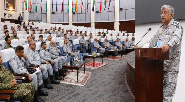 CHIEF OF THE NAVAL STAFF ADMIRAL NAVEED ASHRAF ADDRESSES PARTICIPANTS OF 54th PN STAFF COURSE AT PN WAR COLLEGE LAHORE (Image: Provided)