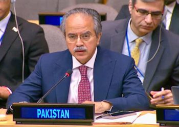Pakistan’s UN envoy Asim Iftikhar at the Security Council (File Photo)
