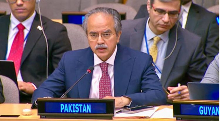 Pakistan’s UN envoy Asim Iftikhar at the Security Council (File Photo)