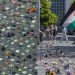 The powerful display was intended to highlight the devastating toll of the conflict on Palestinian children and to protest against international silence. (Image: TRT World)