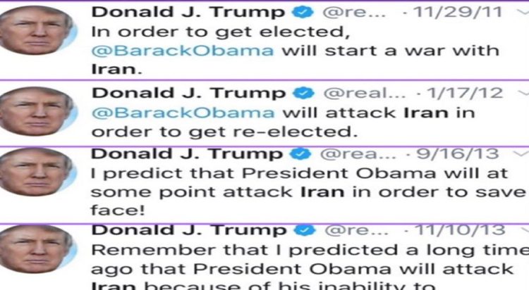 Trump was particularly critical of President Barack Obama, once alleging that Obama would initiate a war with Iran to secure reelection.