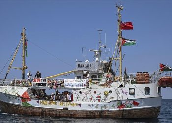 The ship’s interception comes as Israel faces mounting international criticism over the worsening humanitarian situation in Gaza
(Image: aa.com.tr)