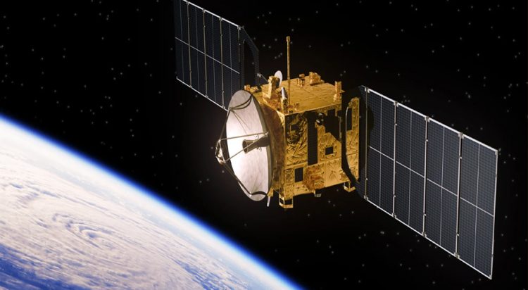 This image shows a satellite in space. (Credit: Konstantin Shaklein/Alamy)