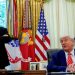 U.S. President Donald Trump and Elon Musk attend a press conference in the Oval Office of the White House in Washington, D.C., U.S., May 30, 2025. REUTERS/Nathan Howard/File Photo