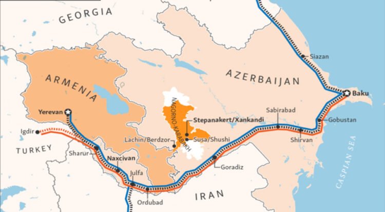 Azerbaijan has asked for a transport corridor through Armenia, linking the bulk of its territory to Nakhchivan, an Azerbaijani enclave that borders Baku's ally Turkey. (Image: Defence.pk)