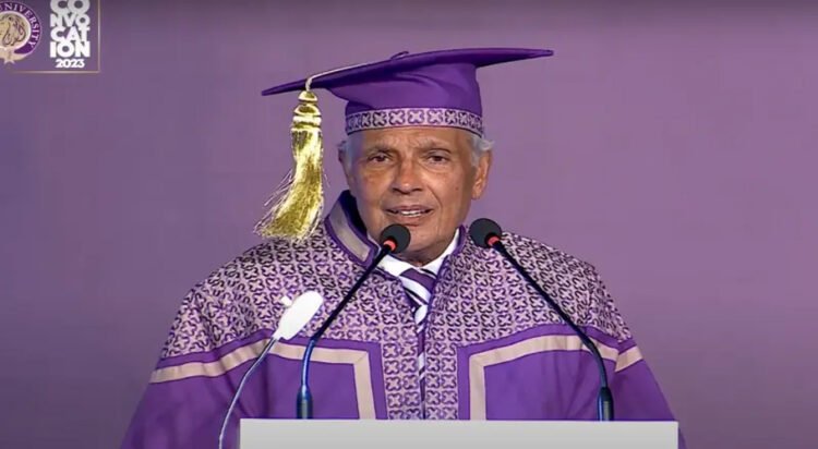 Rafiq M. Habib at the 2023 convocation of Habib University, Karachi on May 27, 2023. — Habib University’s YouTube/File