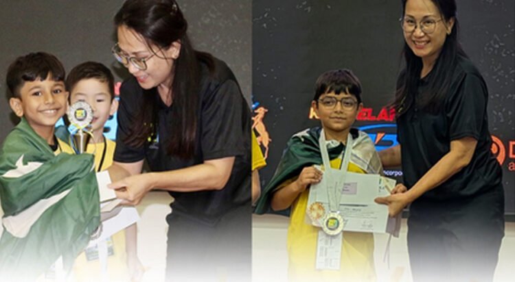 Taymur Waseem (L) secures the title in under-8 category while Muhammad Yusuf (R) earns the runner-up position in the Under-10 category at World Youth Scrabble Championship
(Image: Instagram/ hhs.official)
