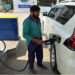A petrol station worker fills the tank of a customer’s vehicle in Peshawar, Pakistan, on November 1, 2025. (EPA/File)