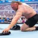 Brock Lesnar takes off his gloves during WrestleMania 42 on April 19, 2026 in Las Vegas, Nevada. (Photo by Rich Freeda/WWE via Getty Images) (Getty Images)