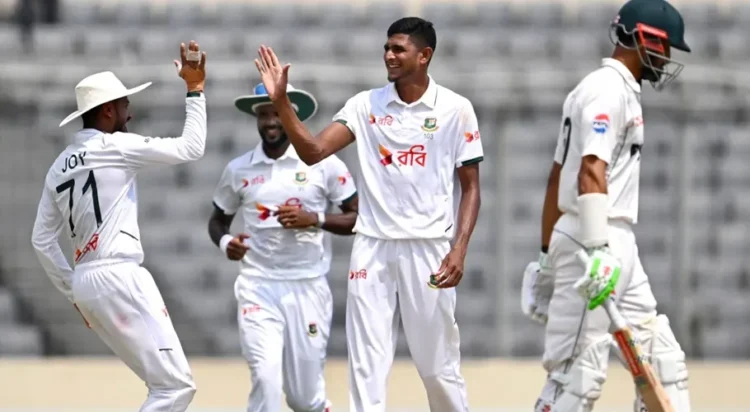 Nahid Rana had Shan Masood nicking behind, Bangladesh vs Pakistan, 1st Test, Mirpur, 5th day, May 12, 2026 (AFP/Getty Images)