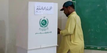 A man votes during the second phase of the Azad Jammu and Kashmir (AJK) Legislative Assembly elections at a polling station in Karachi, Pakistan, August 2, 2026. — Reuters