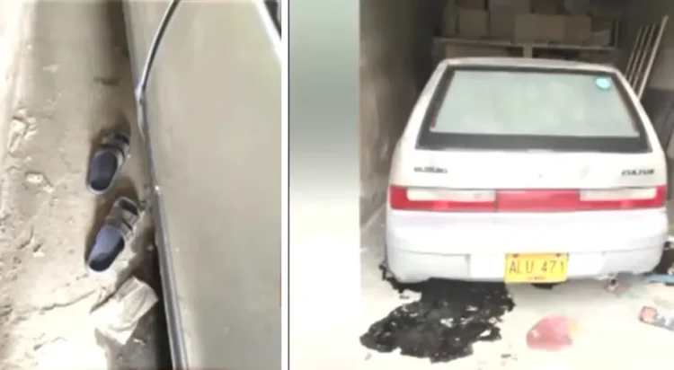 According to details, the bodies were found inside a vehicle parked in the apartment’s parking area. (Screengrab)