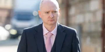 Graeme Dott arrives at the high court in Glasgow. Photograph: Lesley Martin/Reuters