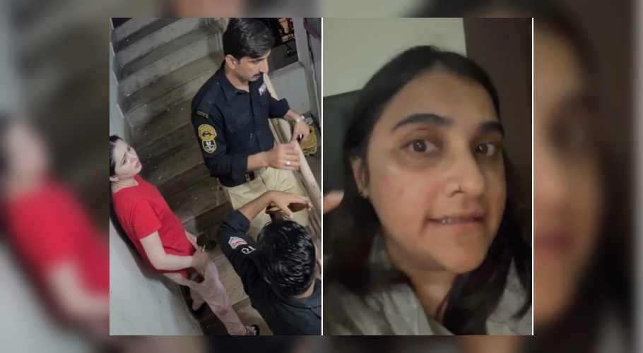 New footage of women's fight in Defence Karachi surfaces, showing assault and raising questions over police role and official vehicle use.